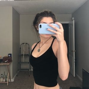 velvet black tank top
